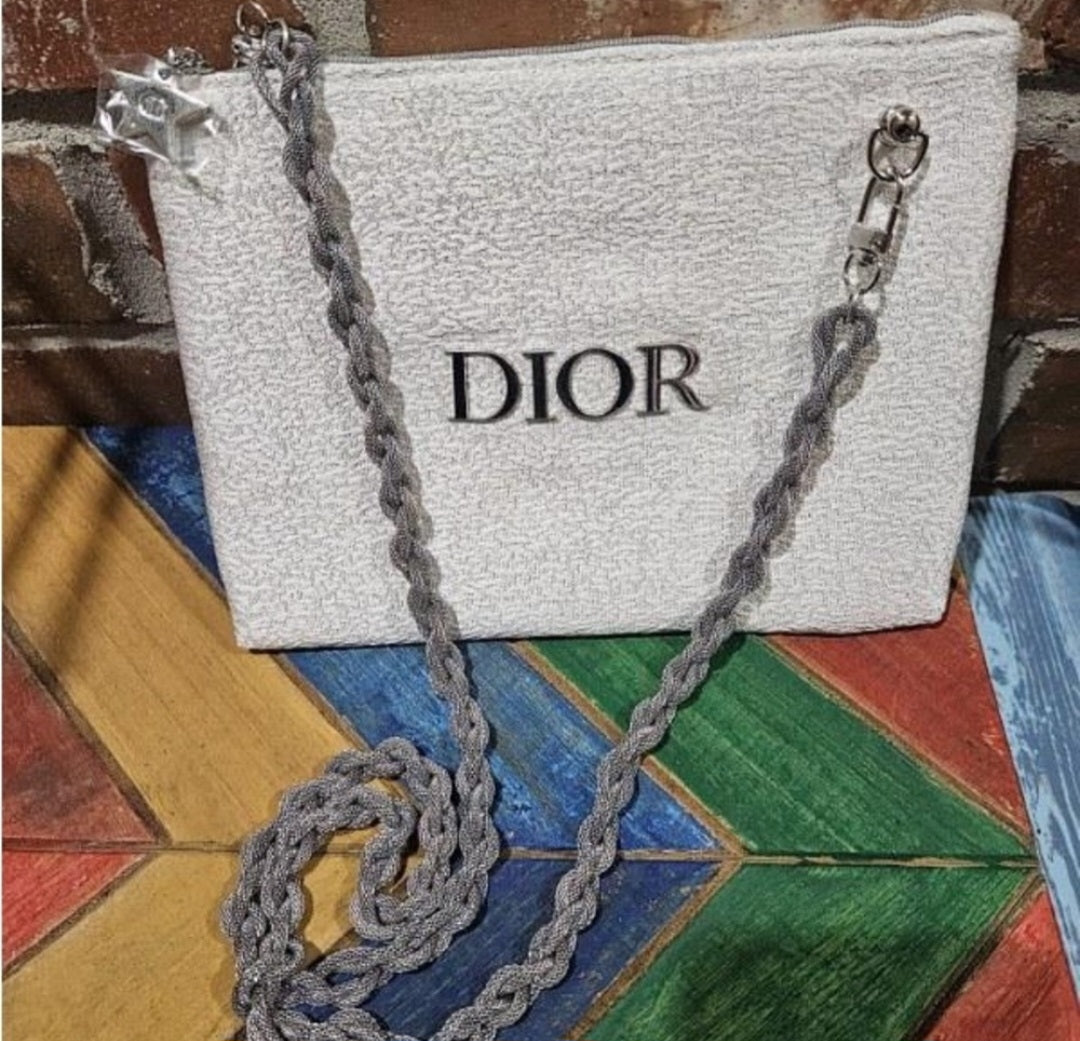 Dior textured white/silver crossbody