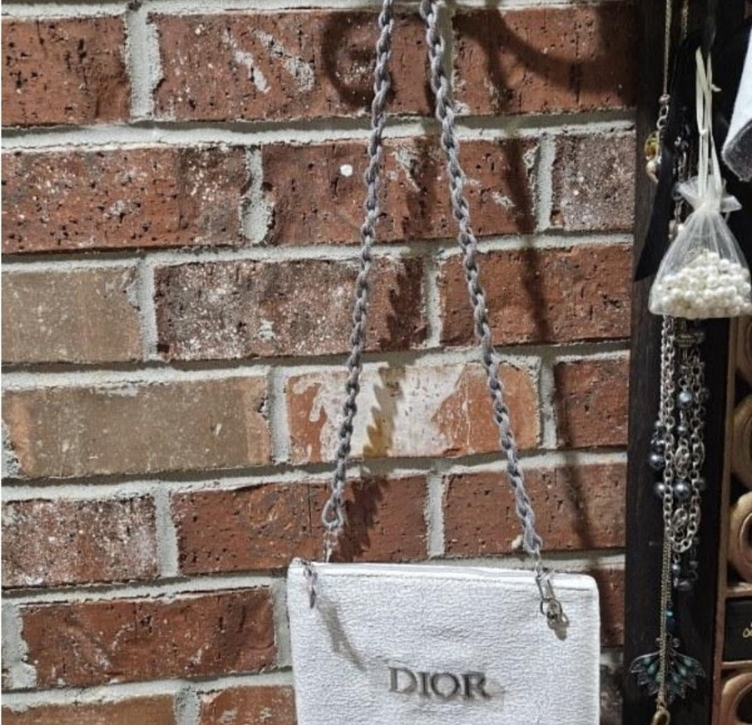 Dior textured white/silver crossbody