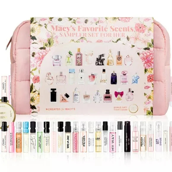 Macy's Floral Fragrance Sampler Set with Pink Case