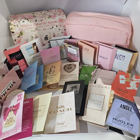 Macy's Floral Fragrance Sampler Set with Pink Case