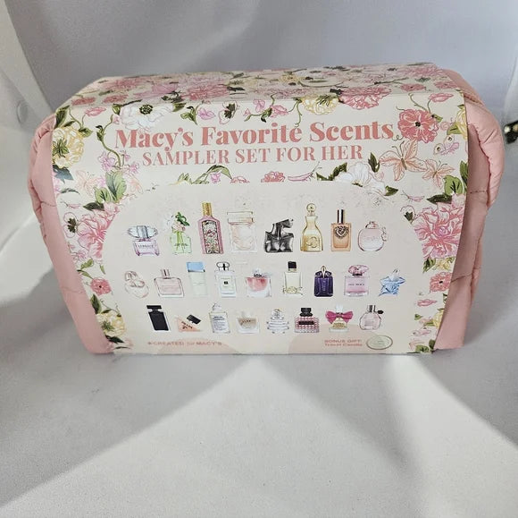 Macy's Floral Fragrance Sampler Set with Pink Case