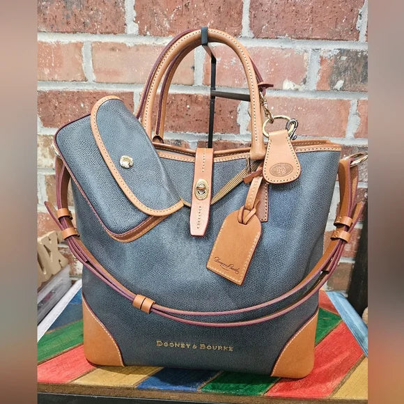 Dooney & Bourke Blueish Green Tan Women's Bag Set