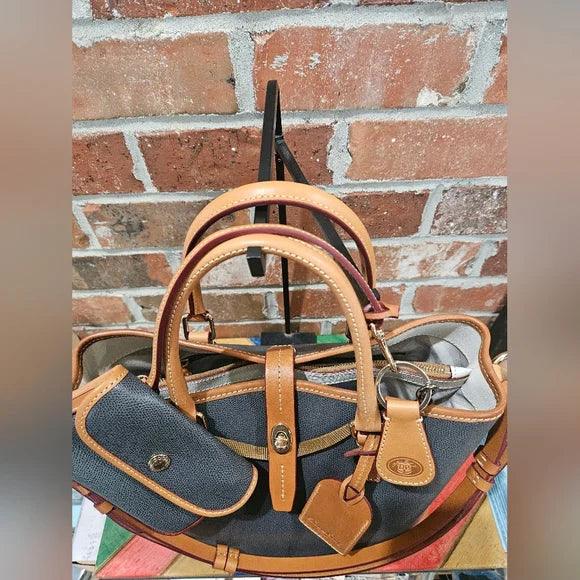 Dooney & Bourke Blueish Green Tan Women's Bag Set