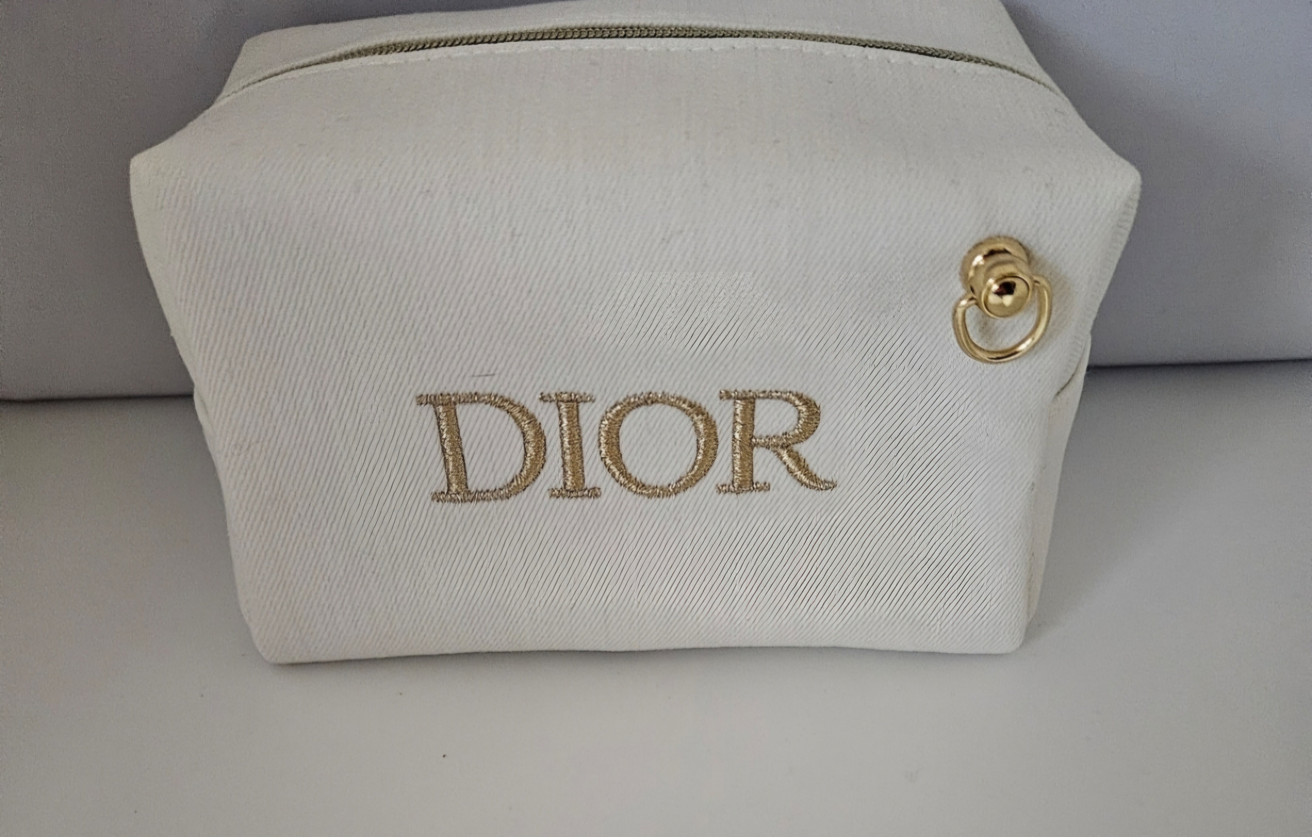 White/Gold Dior Bag with light pink strap