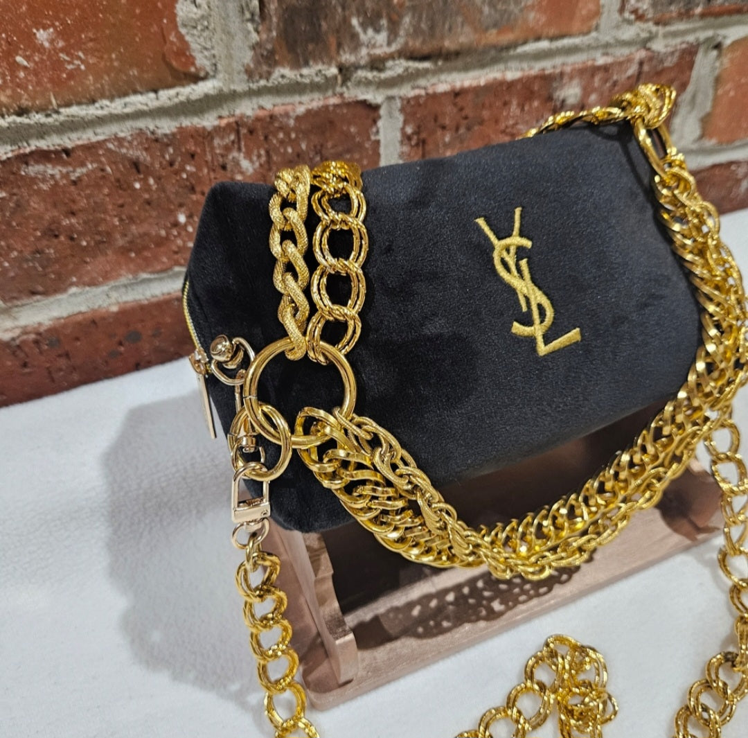 YSL Black Velvet Shoulder/Handbag