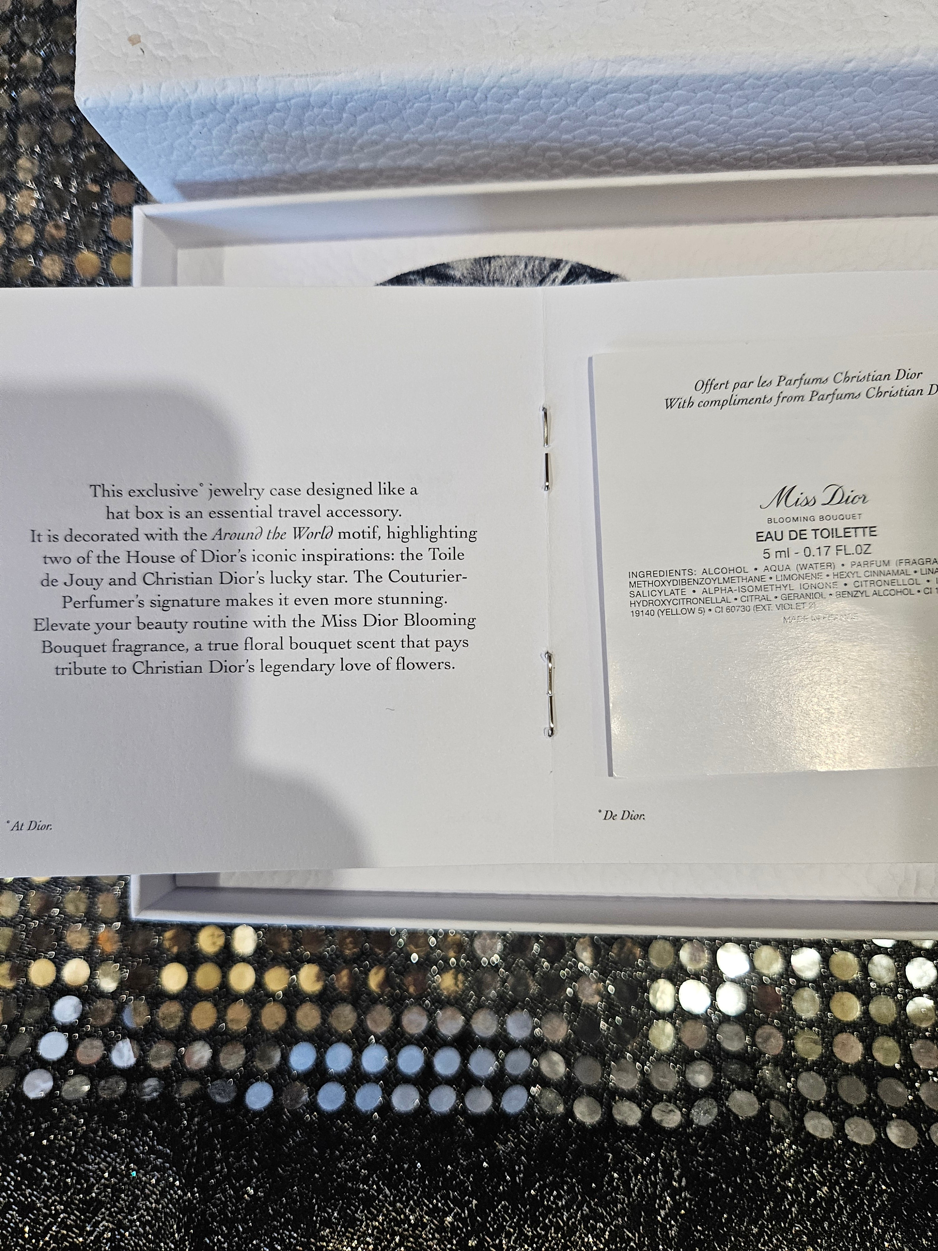 Dior Around the World Round Zippered Jewelry Box with Miss Dior small perfume