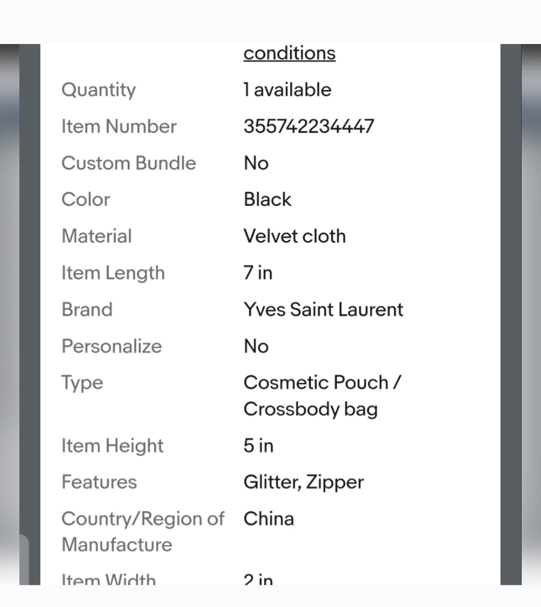 YSL Black Velvet Shoulder/Handbag