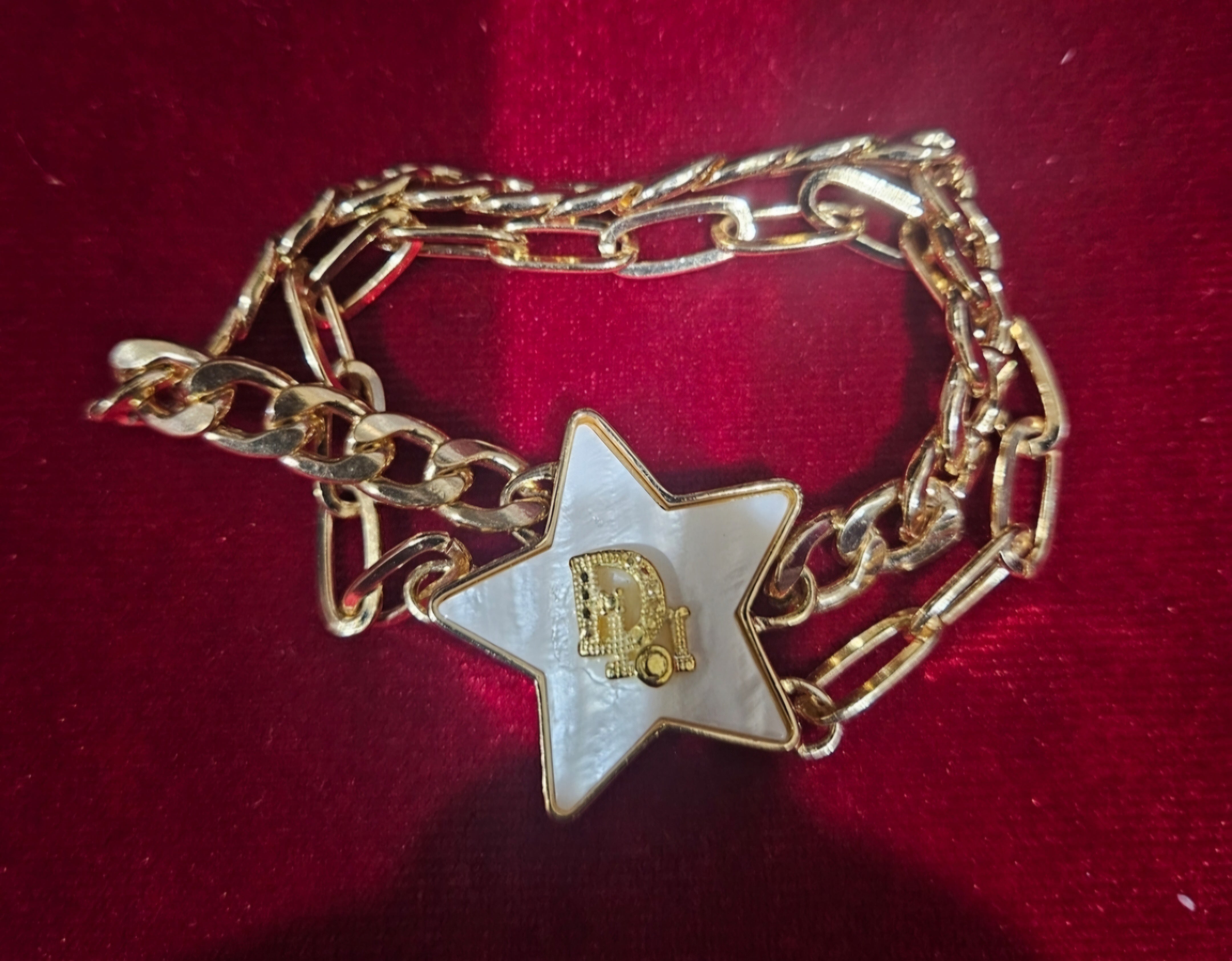 Star Bracelet with gold Dior charm