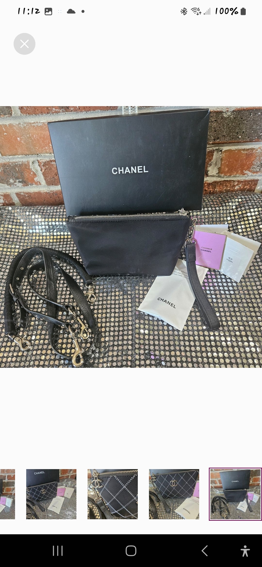 Chanel Black/White Clutch Bag with option of crossbody strap