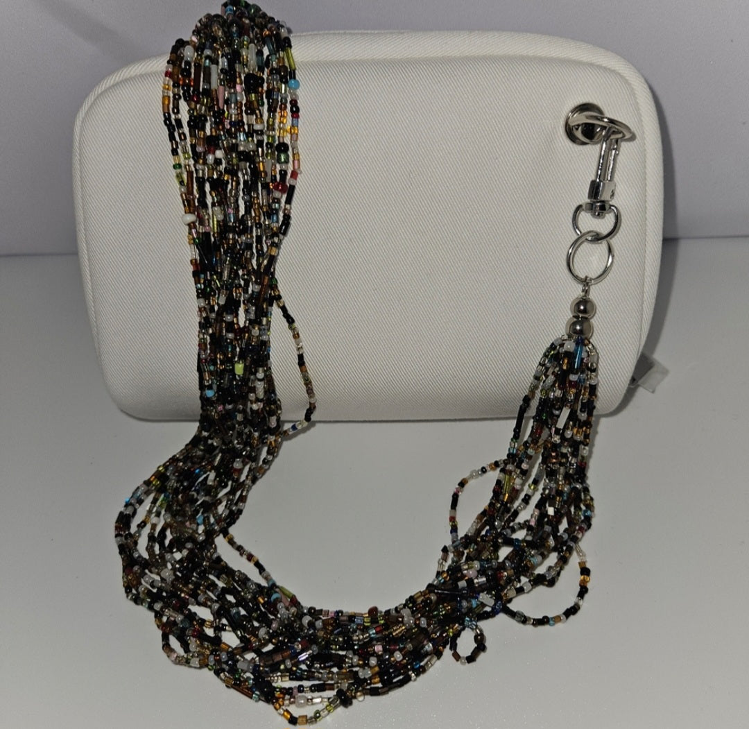 White Velvet Dior Bag with Beaded Handbag Handle