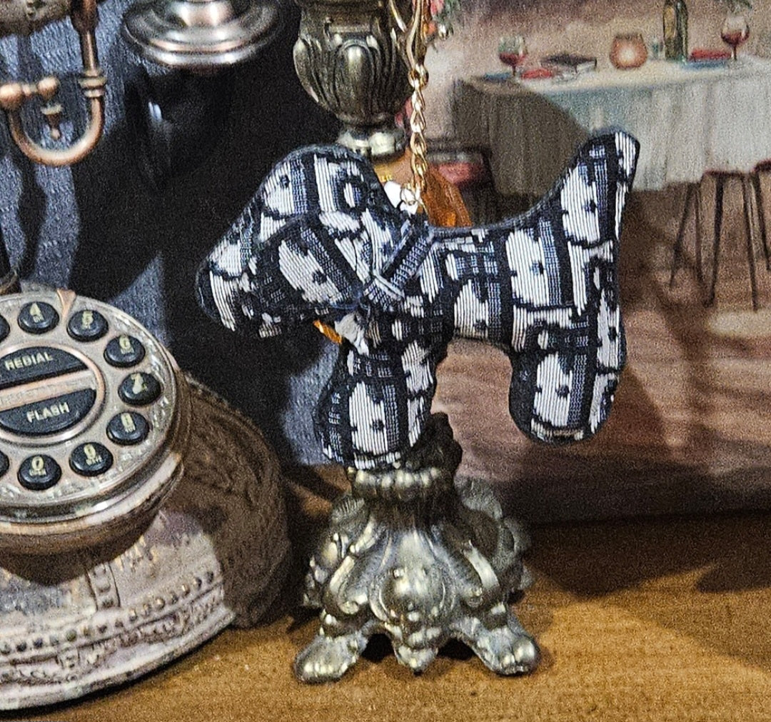 Dior patterned Doggie keychain