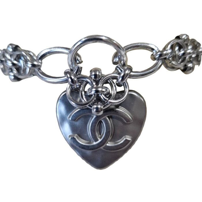 Chanel Silver Charm Heart Bracelet