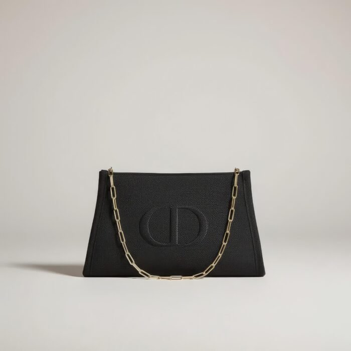 Dior Black Clutch with Gold Chain