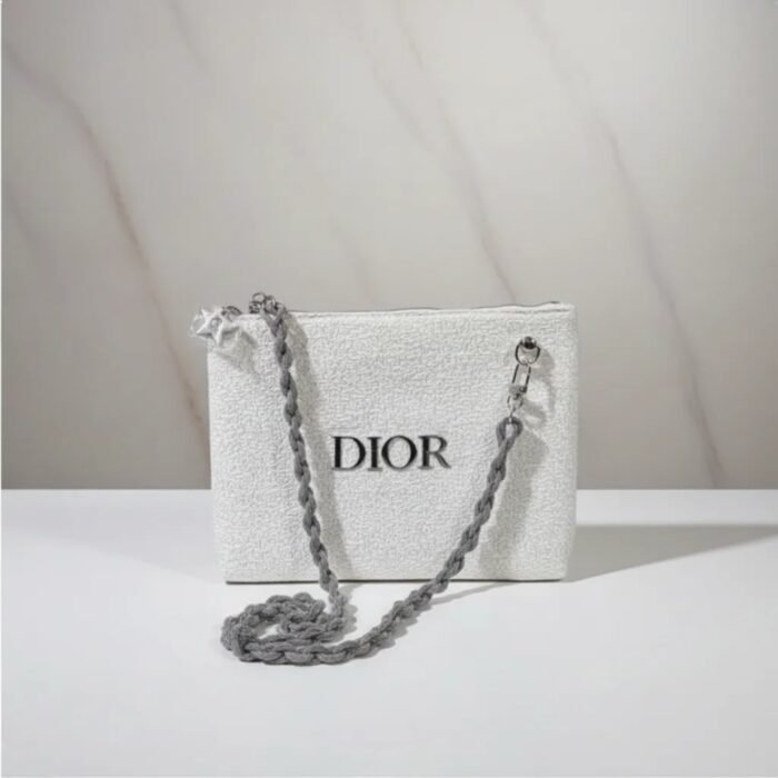 Dior Textured White/Silver Crossbody