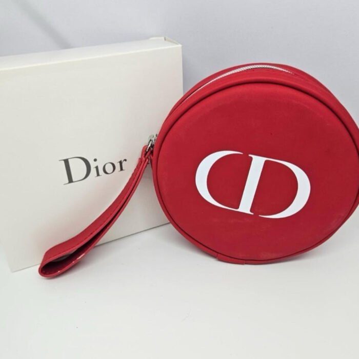 Dior Red/White Wristlet Clutch Pouch