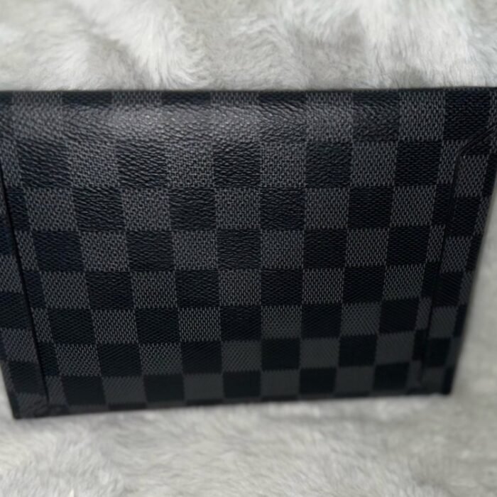 Louis Vuitton Black Graphite DAMIER Pochette – Yellow Interior (7.5" L x 5.5" W)