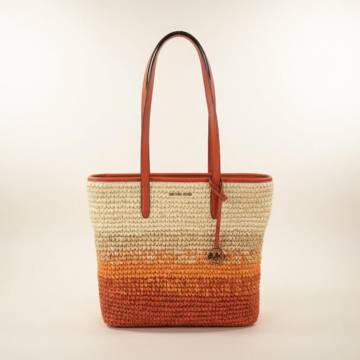 Michael Kors Ombre in Orange And Woven Straw