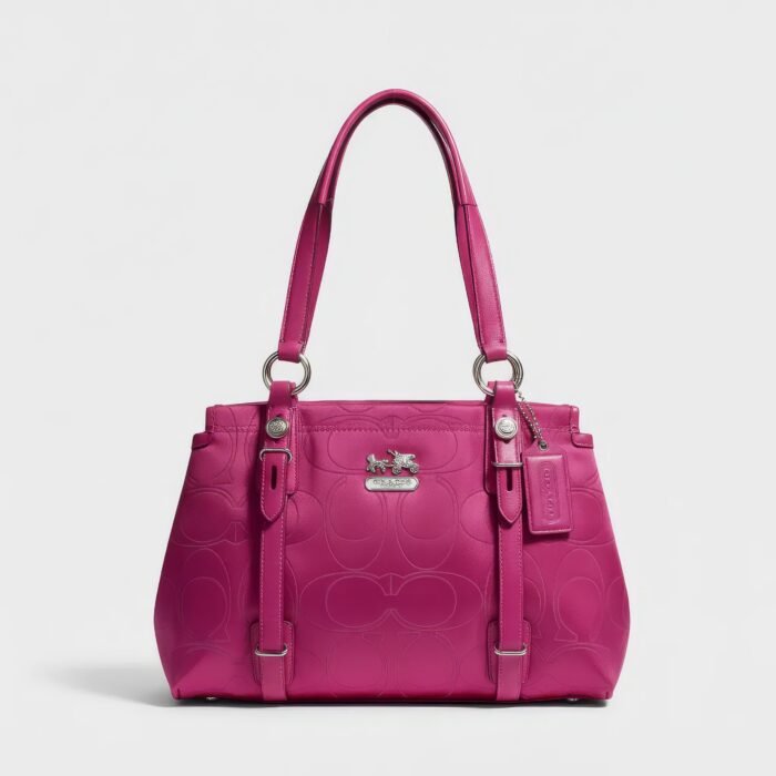 Rare Coach Berry Op Art Jacquard Signature Satchel/Tote