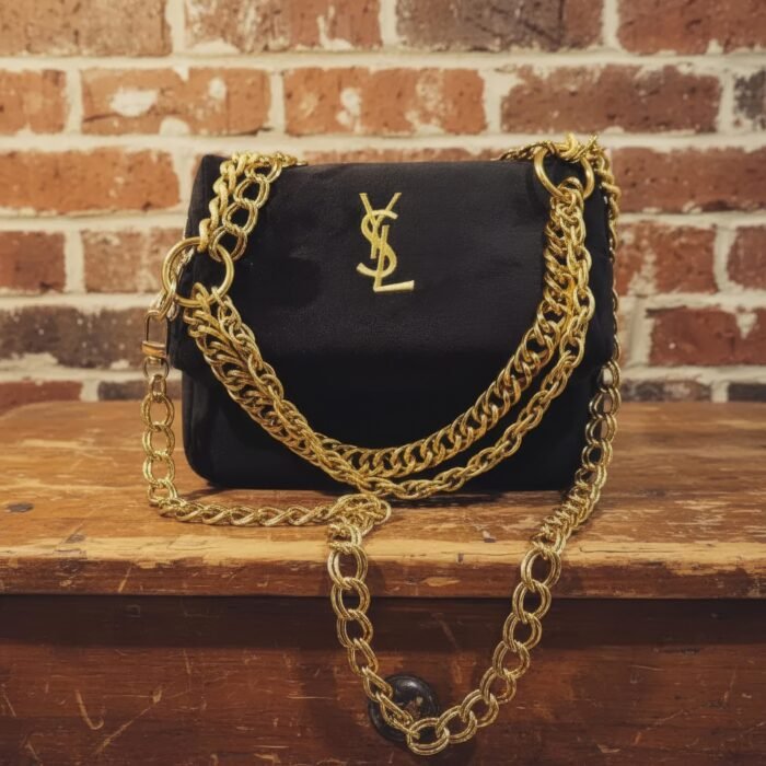 YSL Black Velvet Shoulder/Handbag